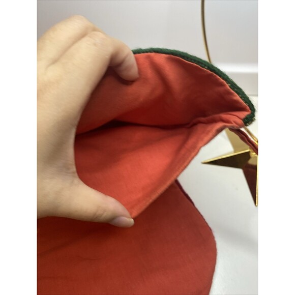 vintage needlepoint CHRISTMAS STOCKING with old world Santa With Beads - Picture 8 of 8